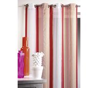 HomeMaison Tenda in stamigna, Motivo: Righe Verticali, 100% Poliestere, Mattone, 140 X 260
