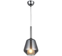 Homemania 1480-51-01-SM Lampada a Sospensione Onda Lampadario da Soffitto Cromo Metallo, Vetro, 18 x 18 x 90 cm, 1 x E27, 40W