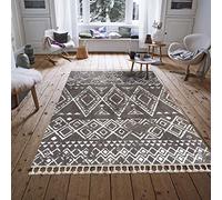 Homemania 1495A-120x180cm-WB Tappeto Fatto A Macchina Moroccan 2 Per Salotto, Sala, Camera Da Letto, Cameretta Stampa, Moderno, Marrone, Bianco, in Poliammide, 120x180 cm