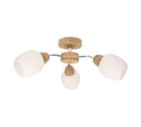 Homemania HOMBR_0230 Lampada a Soffitto Wood Flower, Legno/Bianco, 62 x 62 x 25 cm
