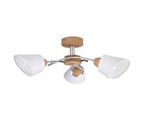 Homemania HOMBR_0231 Lampada a Soffitto Wood Flower, Legno/Bianco, 29 x 70 x 70 cm