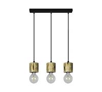 Homemania HOMBR_0306 Lampada a Sospensione Shape Base, Legno/Nero, 52 x 8 x 105 cm