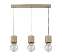 Homemania HOMBR_0350 Lampada a Sospensione Shape Base, Legno/Nero, 52 x 8 x 110 cm