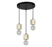 Homemania HOMBR_0352 Lampada a Sospensione Shape Base, Legno/Nero, 30 x 30 x 100 cm