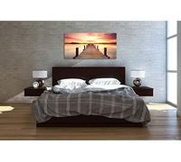 Homemania HOMENG_0030 Quadro Bridge And Sunset Decoro Stampa, Disegno Cornice, Pannello, Multicolore, in Legno, Cotone, 70x140x3 cm