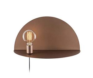 Homemania Lampada a Parete Shelfie, Applique, Rame in Metallo, 50 x 25 x 25 cm, 1 x E27, Max 100W