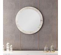 Homemania M.M.01.06.33.02256 Specchio Lady, Bianco, Cromo Legno, 60 x 2 x 60 cm