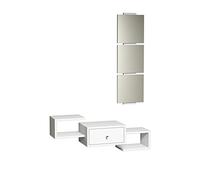 Homemania Mobile Ingresso Dorado con Specchio, Cassetto, Ripiani - Bianco in Legno, 100 x 30 x 19 cm