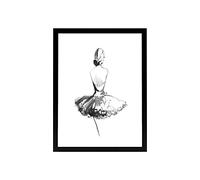 HOMEMANIA Quadro Con Cornice - Ritratto, Ballerina - Decorazione da Parete, Wall Art, Muro - per Soggiorno Camera - Multicolore in Mdf, Vetro, Carta, Cartone, 32 x 3,6 x 42 cm