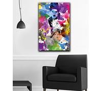 Homemania Quadro da Parete Charlie Chaplin con Punti di Colore, per Soggiorno, Camera, Multicolore in Poliestere, Legno, 45 x 3 x 70 cm