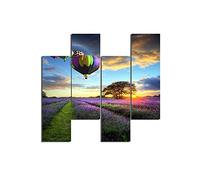 HOMEMANIA Quadro Hot Air Balloon - 4 Pezzi - Natura E Paesaggi - da Soggiorno, Camera - Multicolore in MDF, 76 x 0,3 x 50 cm