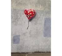 HOMEMANIA Quadro Ispirazioni D'Autore Bansky Cuore - Decorazione per Pareti, Muro - per Soggiorno, Camera - Stampa, Digitale, Disegno, Graffiti - Multicolore in Legno, Cotone, 70 x 100 x 3