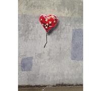 HOMEMANIA Quadro Ispirazioni D'Autore Bansky Cuore - Decorazione per Pareti, Muro - per Soggiorno, Camera - Stampa, Digitale, Disegno, Graffiti - Multicolore in Legno, Cotone, 50 x 70 x 3