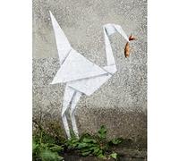 HOMEMANIA Quadro Ispirazioni D'Autore Bansky Origami - Decorazione per Pareti, Muro - per Soggiorno, Camera - Stampa, Digitale, Disegno, Graffiti - Multicolore in Legno, Cotone, 50 x 70 x 3