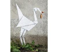 HOMEMANIA Quadro Ispirazioni D'Autore Bansky Origami - Decorazione per Pareti, Muro - per Soggiorno, Camera - Stampa, Digitale, Disegno, Graffiti - Multicolore in Legno, Cotone, 70 x 100 x 3