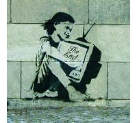 HOMEMANIA Quadro Ispirazioni D'Autore Bansky TV - Decorazione per Pareti, Muro - per Soggiorno, Camera - Stampa, Digitale, Disegno, Graffiti - Multicolore in Legno, Cotone, 60 x 60 x 3