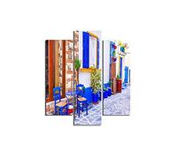 HOMEMANIA Quadro Window - 3 Pezzi - Città E Paesaggi - da Soggiorno, Camera - Multicolore in MDF, 57 x 0,3 x 60 cm