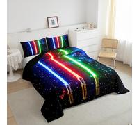 Homemissing 3D Galaxy Lightsaber Letto Trapuntato Green Blue Red Lightsaber Set Piumini 200x200cm camera da letto letto fresca spada da luce neon spada da luce per tutta la stagione