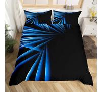 Homemissing Abstract Ombre Comforter Cover 120x150cm Teal And White Stripes Set Copripiumino For Boys Men Adults Teens Luxury Simple Modern Geometric Art Duvet Cover Room Per DecorSenza Trapuntina