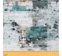Homemissing Abstract Rust Art Tessuto 460x150cm Geometric Modern Chic Tessuti Per Cucire Crafting Farmhouse Decorazione All ' Aperto Impermeabile Per Progetti Fai Da Te A Casa Blu E Grigio