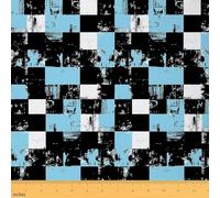 Homemissing Abstract Tessuto 276x150cm Light Blue Black White Tessuti Per Cucire Crafting Buffalo Check Plaid Decorazione All ' Aperto Impermeabile Per Progetti Fai Da Te A Casa Griglia Geometrica