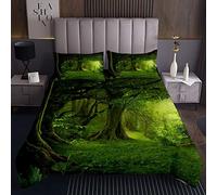 Homemissing Alberi Coperta Verde Albero Trapuntato Copriletto Tropicale Giungle Alberi Ramiper Ragazzi Ragazze Bambini Natura Bosco Scena Matrimoniale