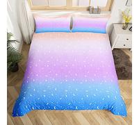 Homemissing Arcobaleno Bambina Rosa Blu Copripiumini Star Moon Print Set 1 Federa Set Copripiumino 135x200cm