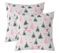 Homemissing Arcoknot Copricuscini 2 Pcs 60x60cm | Babbo Natale per Divano Sedia Cuscini Fiocchio di neve ultra morbido Grigio Rosa verde microfibra Copricuscini per divano