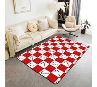 Homemissing Autoino Rosso Cey Cane Tappeto Camera da Letto 150x200cm | Xmas Plaid Moderno Lavabile Rettangolare Buon Natale Tappeto da Interno Soft Non-slip Polyester