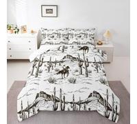 Homemissing Aztec occidentale Set Piumini 200x200cm Wild Cowboy Letto Trapuntato cavallo fattoria rustico occidentale tribale esotico cactus traspirante morbido camera da letto decorazione