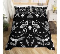 Homemissing Bambini Goth Set Copripiumino 230x220cm Gotico Art Copripiumini per Ragazza Ragazzi Morbida Gotico Skull Copripiumone Morbido Home Decorazione con 2 federe Sham