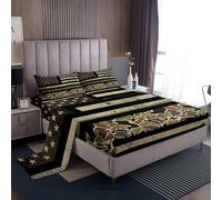 Homemissing Bandiera americana Lenzuolo Camo Duck Hunter Set Lenzuola 135x200cm per bambini camuflaggio traspirante morbido leggero camera da letto biancheria da letto