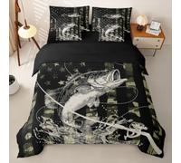 Homemissing Bandiera Copripiumino 7 pezzi 135x200cm | Camo Pesce Morbido e Accogliente CamuBandieragio Caccia fish per bambini, adolescenti e adulti Hunter fauna selvatica