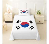 Homemissing Bandiera Sudcoreana Set Lenzuola 90x190cm Corea Del Sud Per Ragazzi Ragazze Paesi Del Mondo Lenzuolo Calcio Sport Gioco Camera Da Letto Decorazione 3pcs