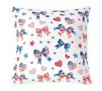 Homemissing Blu Rosso Arco Copricuscino 1 Pcs 50x50cm | Amore Cuore Modello per Divano Sedia Cuscini Cartoon animato Stile ultra morbido microfibra Copricuscini per divano
