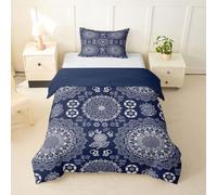 Homemissing Boho Mandala Copripiumone Morbido Stile Boemo Copripiumini Per Hippie Mandala Set Copripiumino 135x200cm 2pcs Vintage Floreale Primavera Stanza Decorazione Blu Blocco Stampa