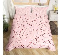 Homemissing Buon Natale Copripiumone Morbido - per Bambini & Adulti - Ragazze & Adolescenti - Candy Cane Set Copripiumino 135x200cm - Rosa Xmas Copripiumini con 1 Cuscino
