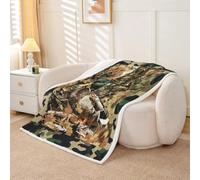 Homemissing Caccia anatra Coperta 130x150cm rustico cabina Coperta Morbida per ragazzi ragazze camuflaggio camuflaggio Coperte decorazione della stanza della fauna selvatica