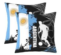 Homemissing Calcio Copricuscini 2 Pcs 50x50cm | Rugby Sport per Divano Sedia Cuscini Calcio Gioco palla Regalo per Amante del calcio Poliestere Bianco nero Blu