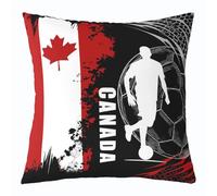 Homemissing Calcio Copricuscino 1 Pcs 50x50cm | Rugby Sport per Divano Sedia Cuscini Calcio Gioco palla Regalo per Amante del calcio Bianco nero Copricuscini per divano