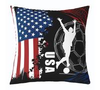 Homemissing Calcio Fodere per Cuscini Decorativi 1 Pcs 50x50cm | Rugby Sport per Divano Sedia Cuscini Calcio Gioco palla Regalo per Amante del calcio americano Falg Copricuscini per divano