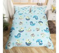 Homemissing Cartoon Dinosaur Copripiumone Morbido Cute Jungle Dino per ragazzi ragazze animale selvatico Set Copripiumino 260x220cm decorazione della stanza