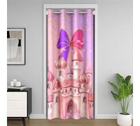 Homemissing Castello rosa Tenda Oscurante Termica 86x203cm ragazzi ragazze rosa e viola principessa decorazione Tenda porta traspirante ragazze morbide casa da sogno Termica Isolante favola