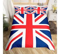 Homemissing Catalonia - Set di biancheria da letto con bandiera del Regno Unito, copripiumino con bandiera britannica, regalo per letto matrimoniale, con 2 federe