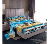 Homemissing Cavallo Set Lenzuola 135x200cm Bambini Cavallo Gallopingo per Ragazze Wild Western Cowboy Southwestern Aztec Boho Rustic Farm Lenzuolo morbida della stanza