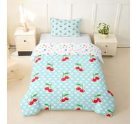 Homemissing Cherry Copripiumone Morbido Botanical Copripiumini Per Ragazzi Ragazze Dot Modello Set Copripiumino 135x200cm 2pcs Cute Cherry Room Decor Teal Blue
