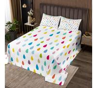 Homemissing Colorato Pioggia Pioggia Modello Copriletto 170x230cm per Bambini Ragazzi Ragazze Simple Trapuntato Chic Cute Copriletto Trapuntato 2 pezzi