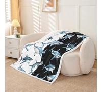 Homemissing Coperta in pile Sherpa con stampa di squalo selvatico, super morbida e accogliente, per l'inverno, per letto matrimoniale, 152 x 200 cm, per tutte le stagioni