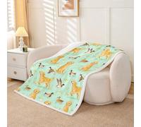 Homemissing Coperta in sherpa con cane e germano reale, per divano, cucciolo di lago, super morbida e accogliente, in pile per l'inverno, 228 x 228 cm, per tutte le stagioni