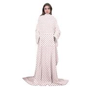 Homemissing Coperta indossabile per bambini a forma di fragola, calda e accogliente, 127 x 127 cm, coperta in pile Kawaii con maniche per donne, coperta estiva super morbida con maniche con braccio